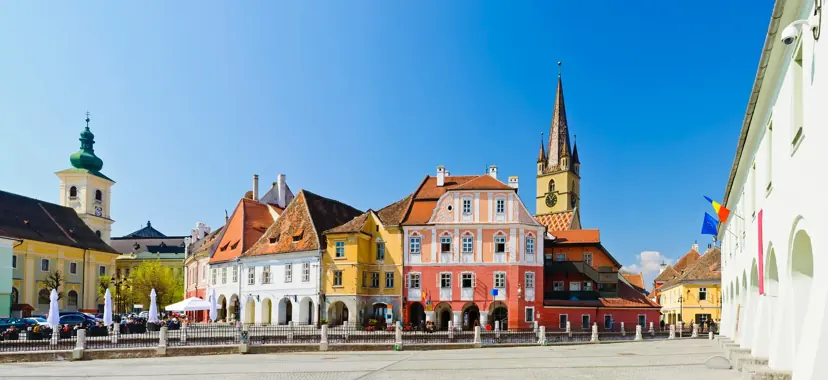 Sibiu’s colourful historic square, a place that could inspire a quest